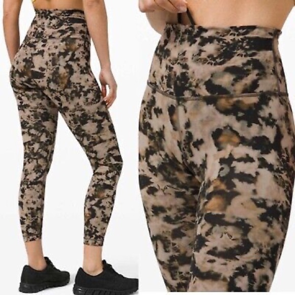Lululemon Wunder Train High Rise Tight 25" Dispersed Light Raw Linen Multi 2 - Picture 1 of 12